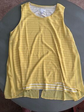 Susan Graver Yellow Layered Sleeveless Blouse